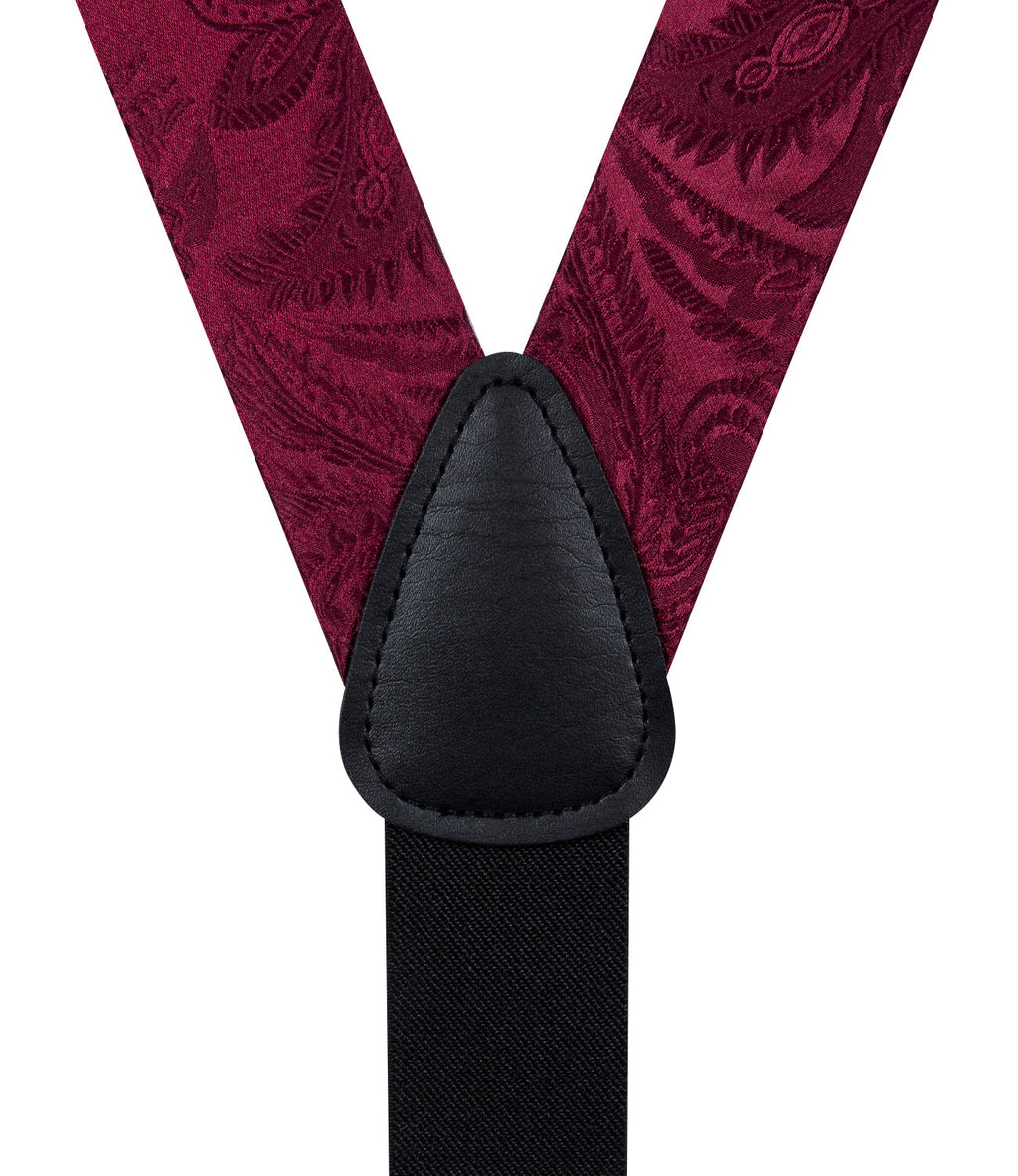 GentCrest Burgundy Floral Suspenders - Image 6