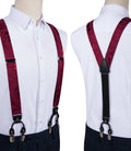 GentCrest Burgundy Floral Suspenders - Image 1