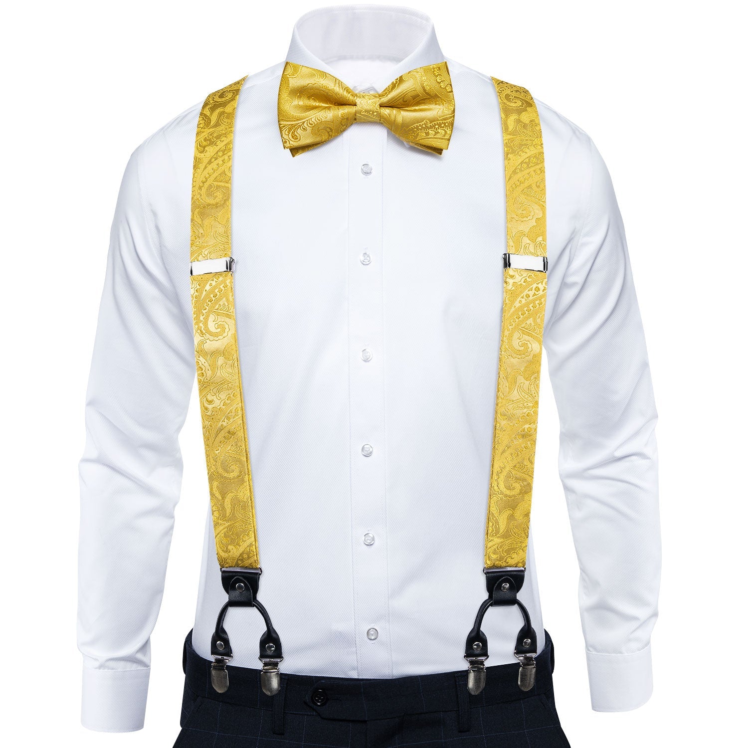 GentCrest Yellow Paisley Suspenders - Image 1