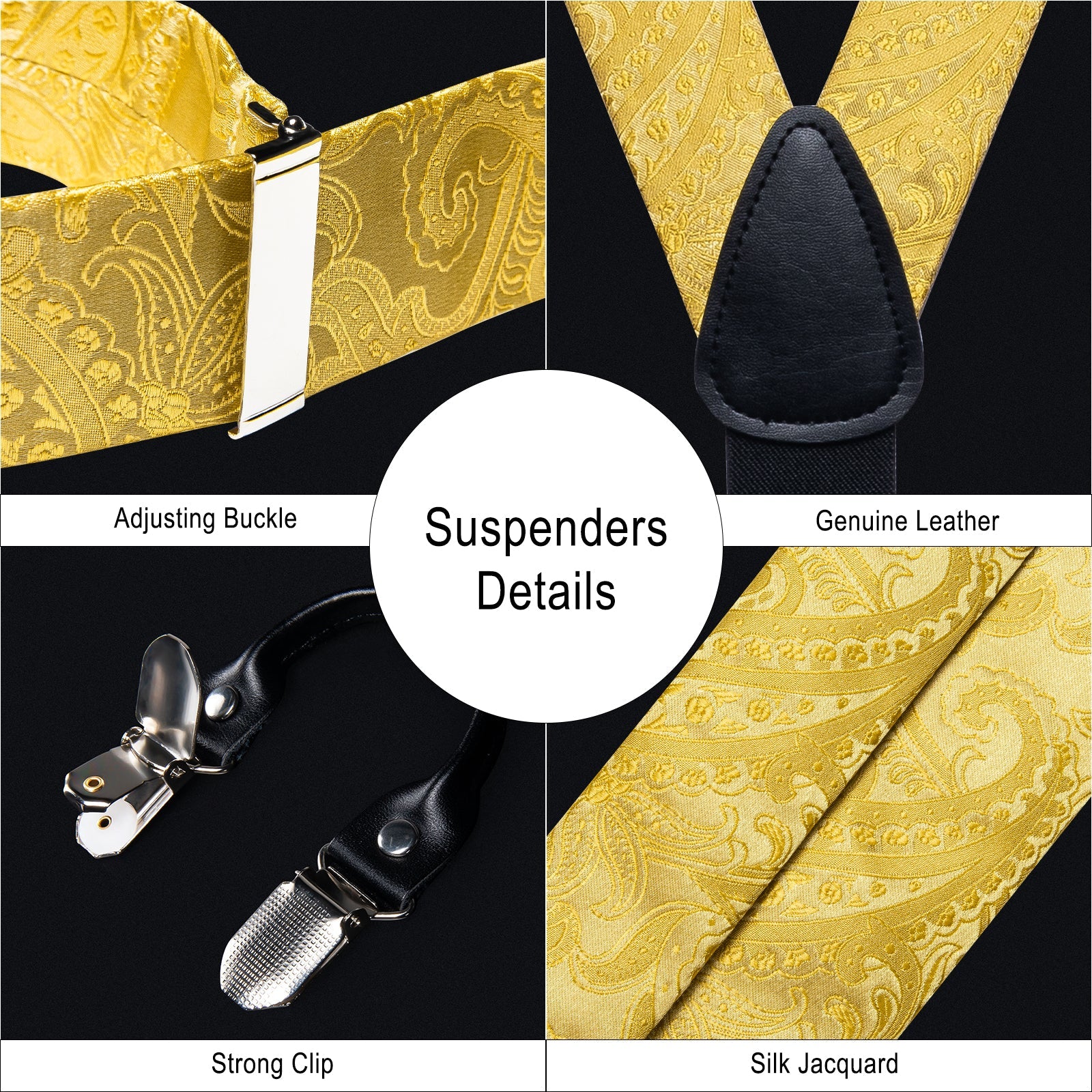GentCrest Yellow Paisley Suspenders - Image 4