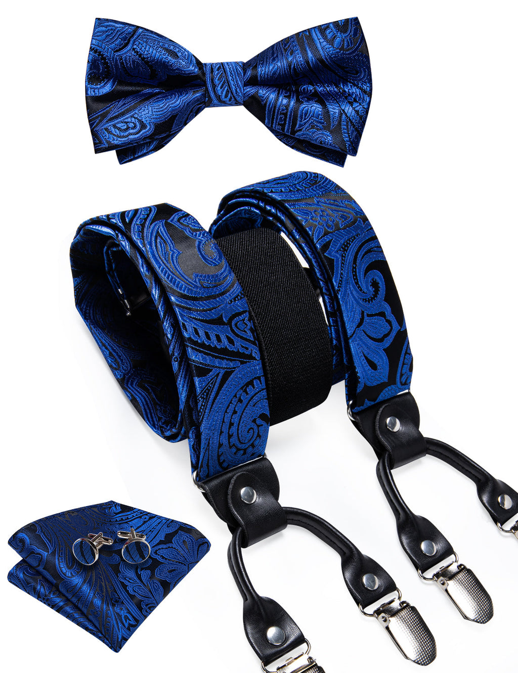 GentCrest Black Paisley Suspenders - Image 3