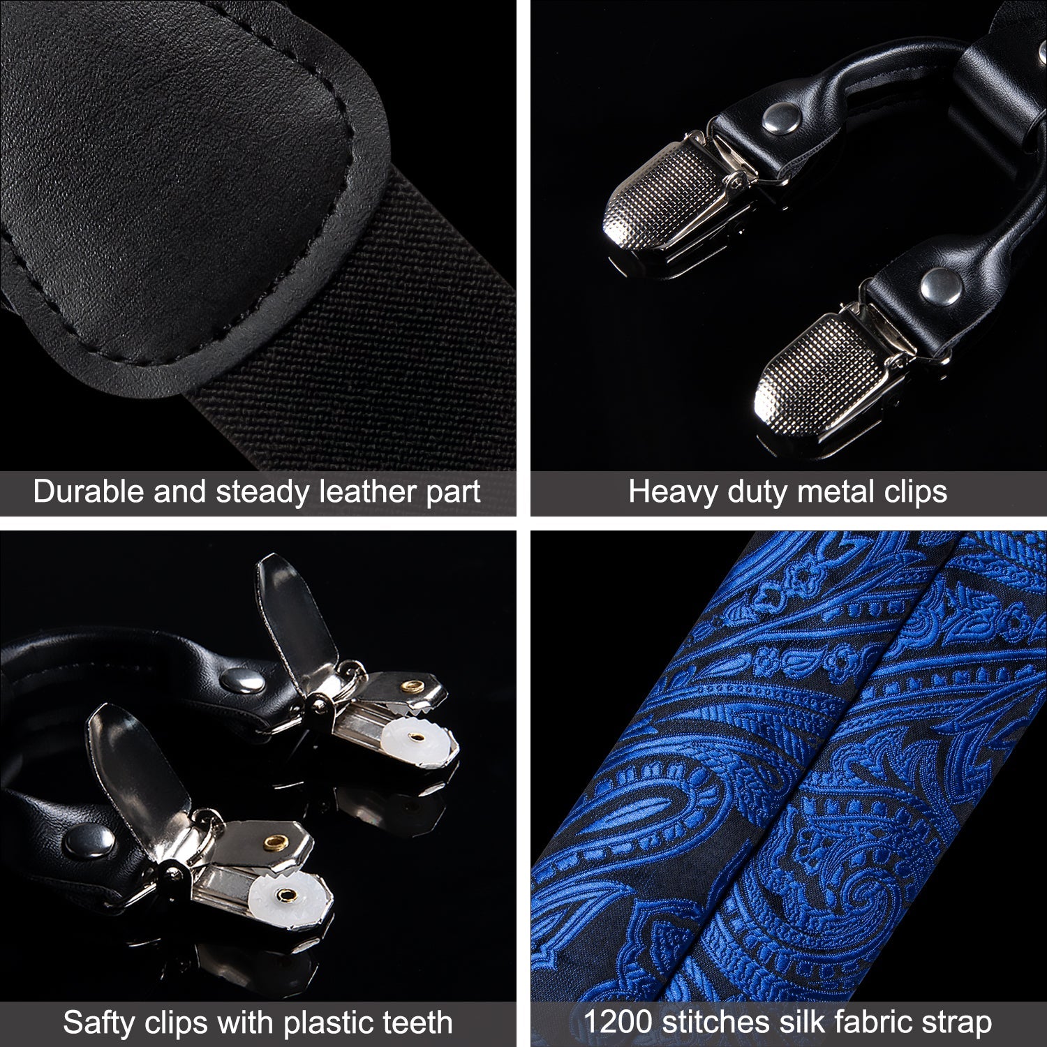 GentCrest Black Paisley Suspenders - Image 7