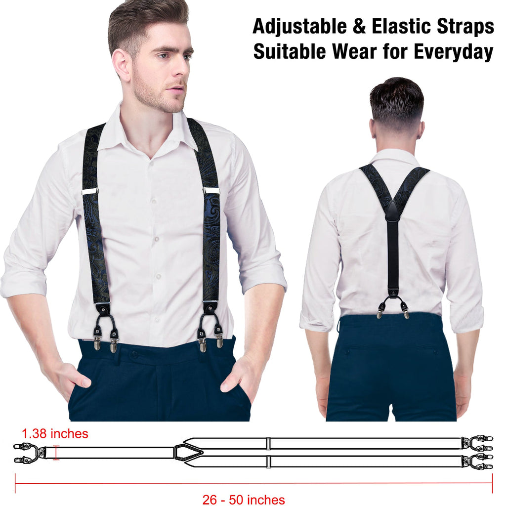 GentCrest Black Paisley Suspenders - Image 8