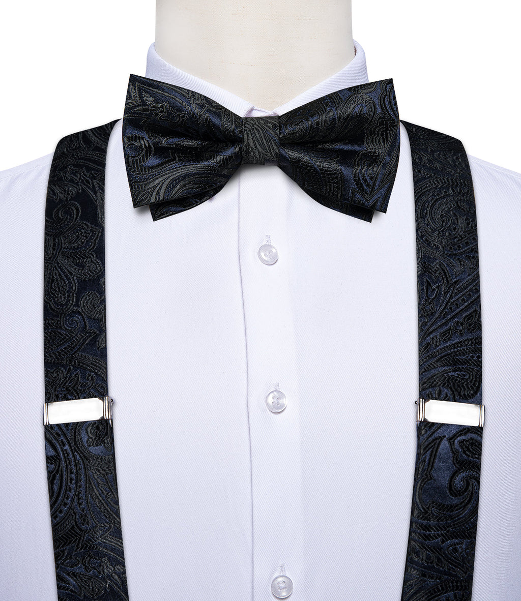 GentCrest Black Paisley Suspenders - Image 5