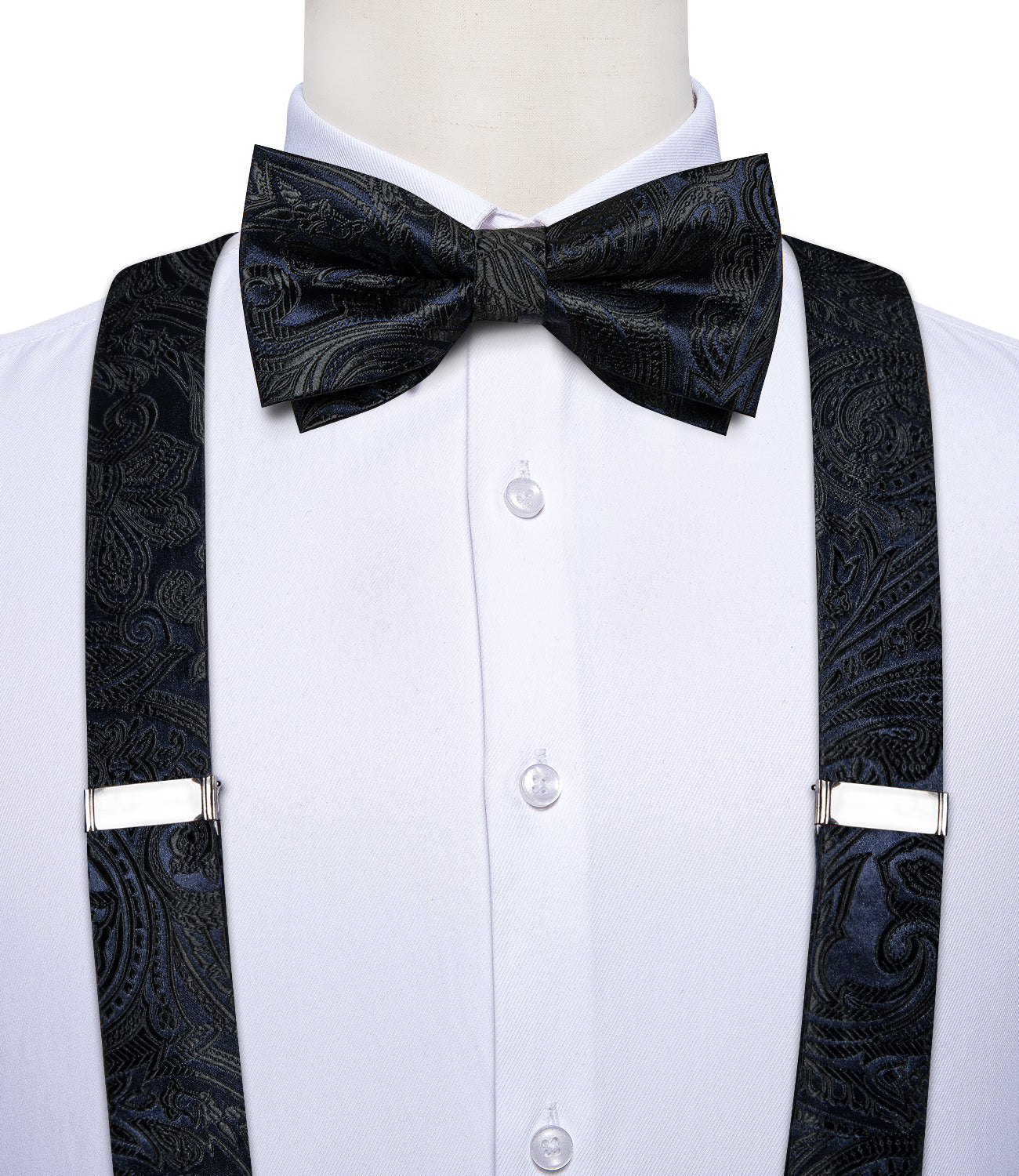 GentCrest Black Paisley Suspenders - Image 5