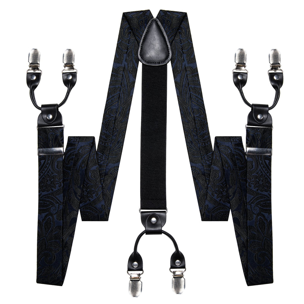 GentCrest Black Paisley Suspenders - Image 3