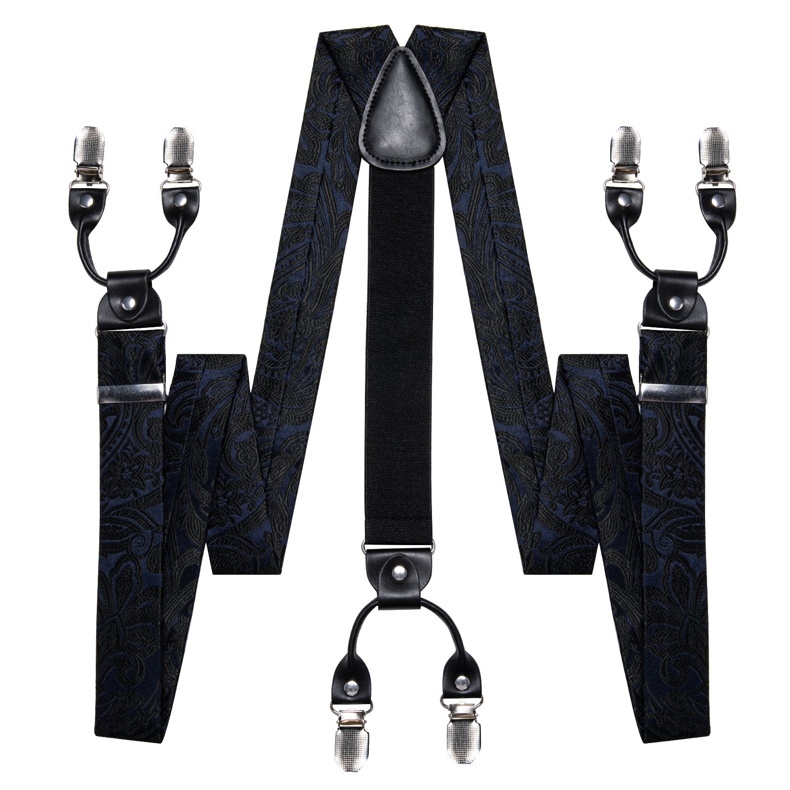 GentCrest Black Paisley Suspenders - Image 3