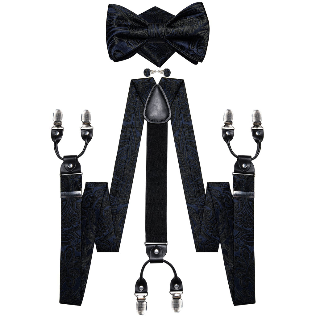 GentCrest Black Paisley Suspenders - Image 1