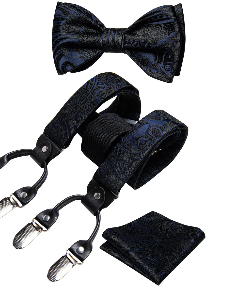 GentCrest Black Paisley Suspenders - Image 4