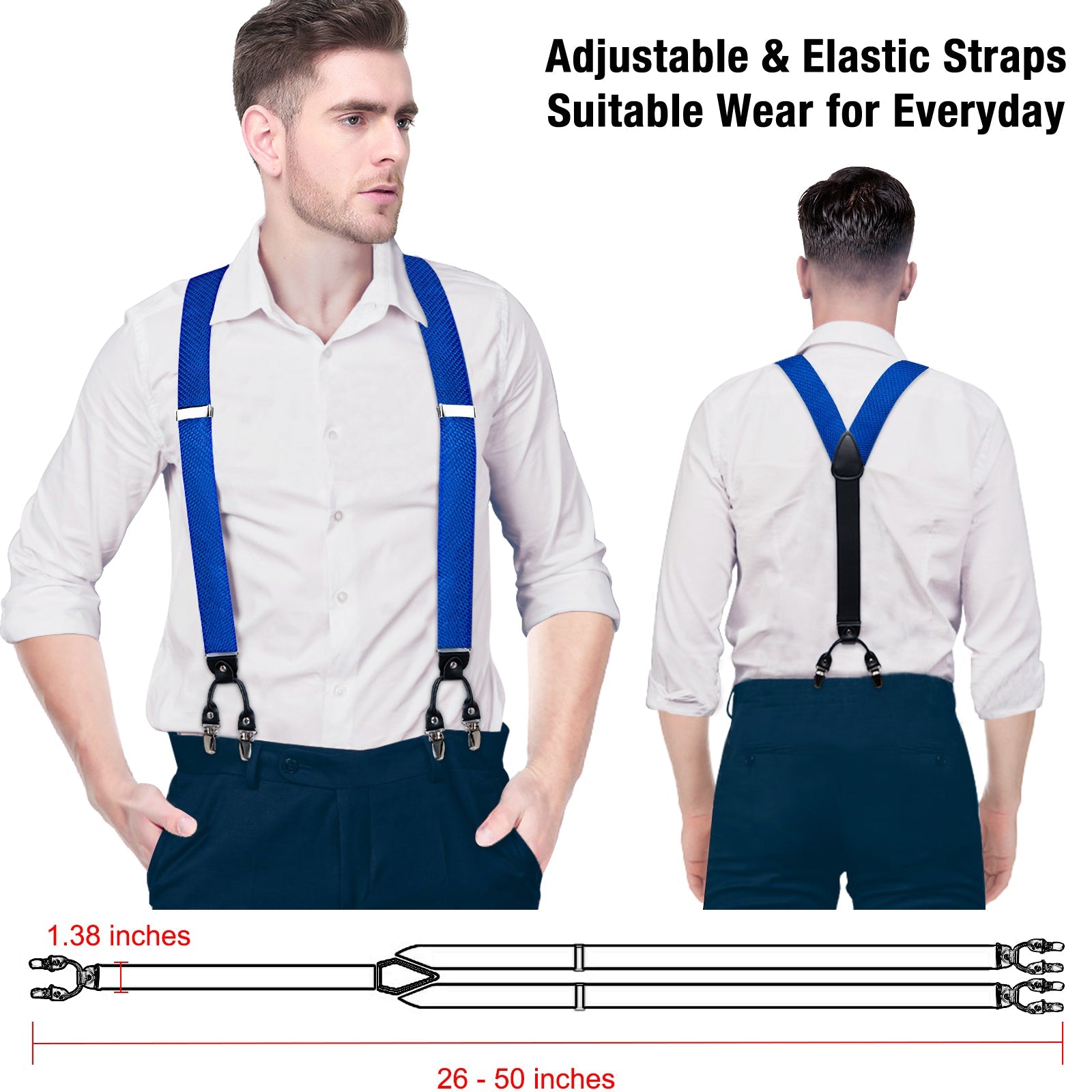 GentCrest Blue Plaid Suspenders - Image 7