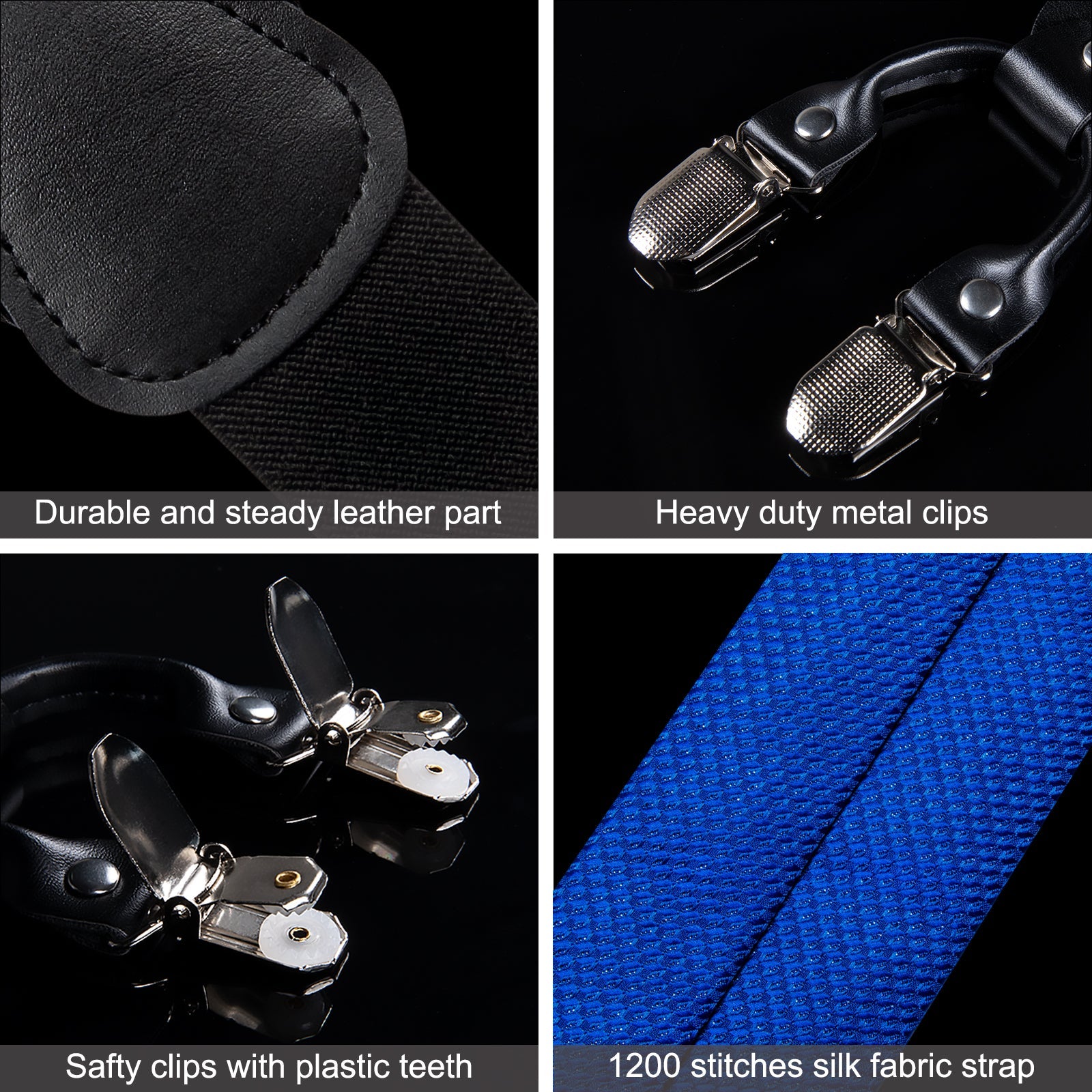GentCrest Blue Plaid Suspenders - Image 6