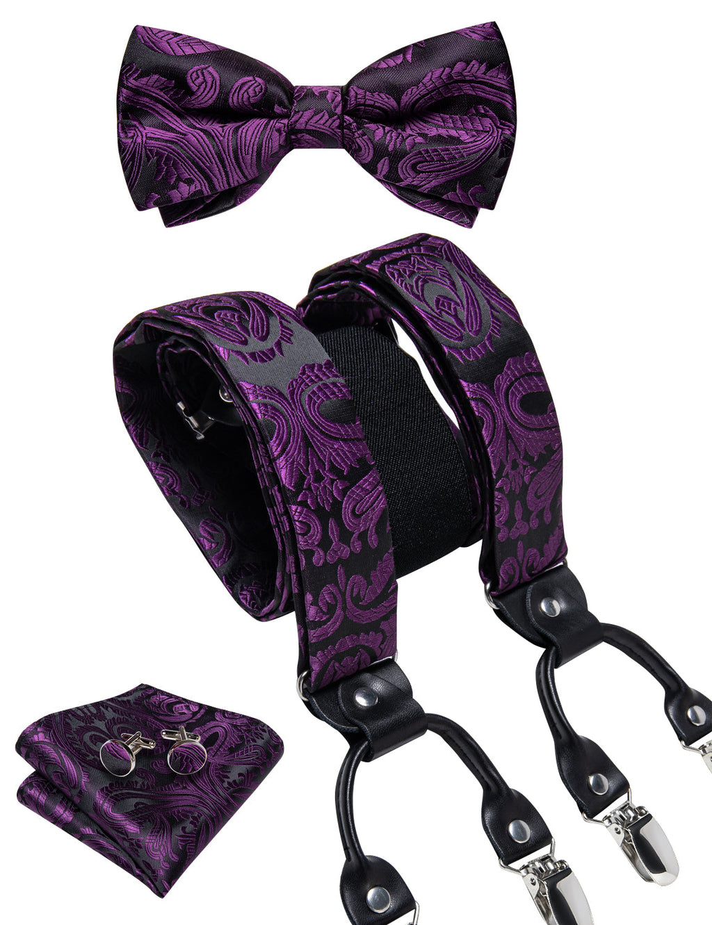 GentCrest Black Paisley Suspenders - Image 2
