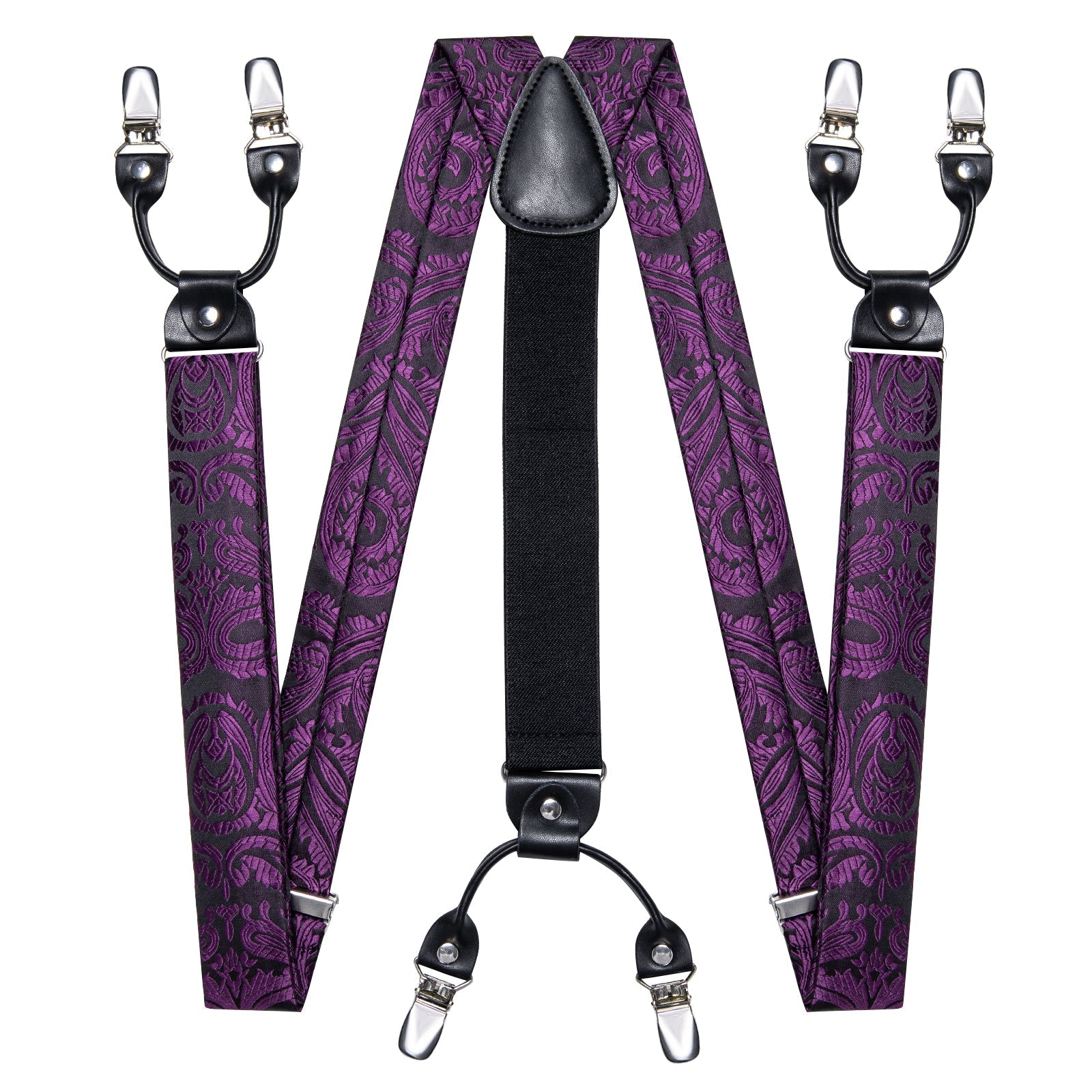 GentCrest Black Paisley Suspenders - Image 4