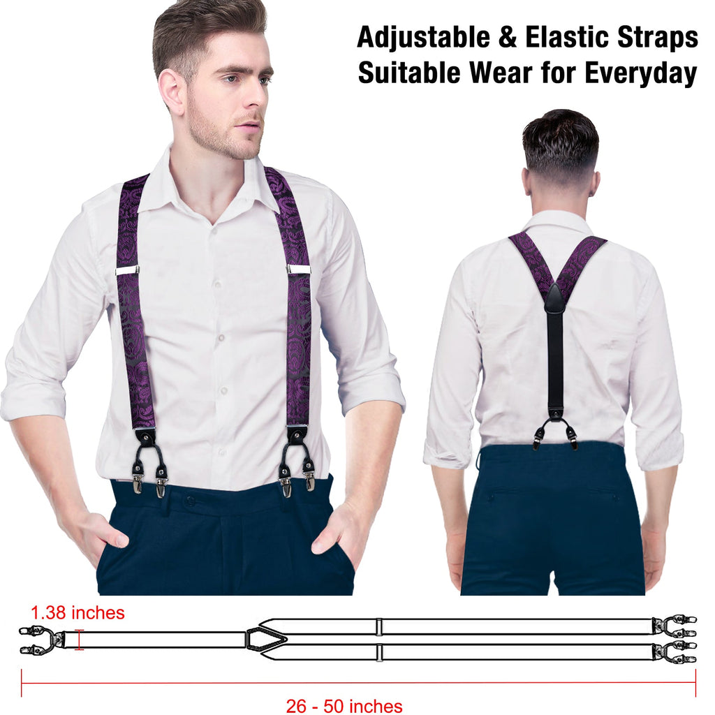GentCrest Black Paisley Suspenders - Image 8