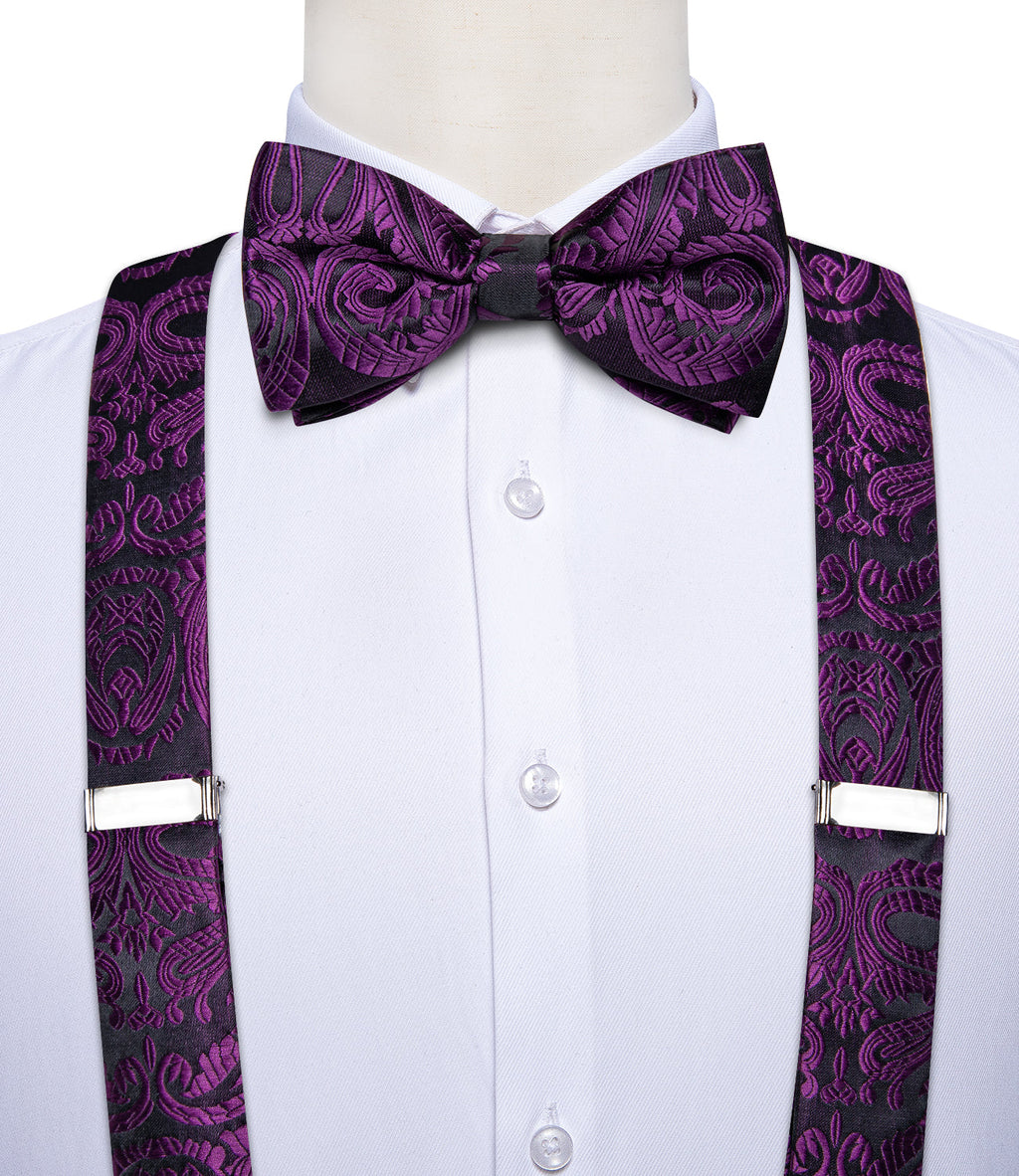 GentCrest Black Paisley Suspenders - Image 3