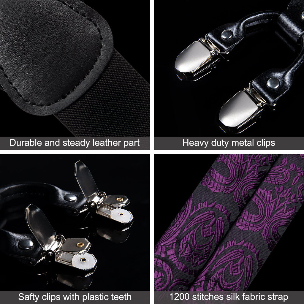 GentCrest Black Paisley Suspenders - Image 7