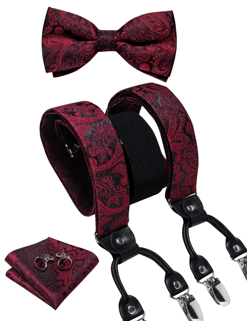 GentCrest Black Paisley Suspenders - Image 2