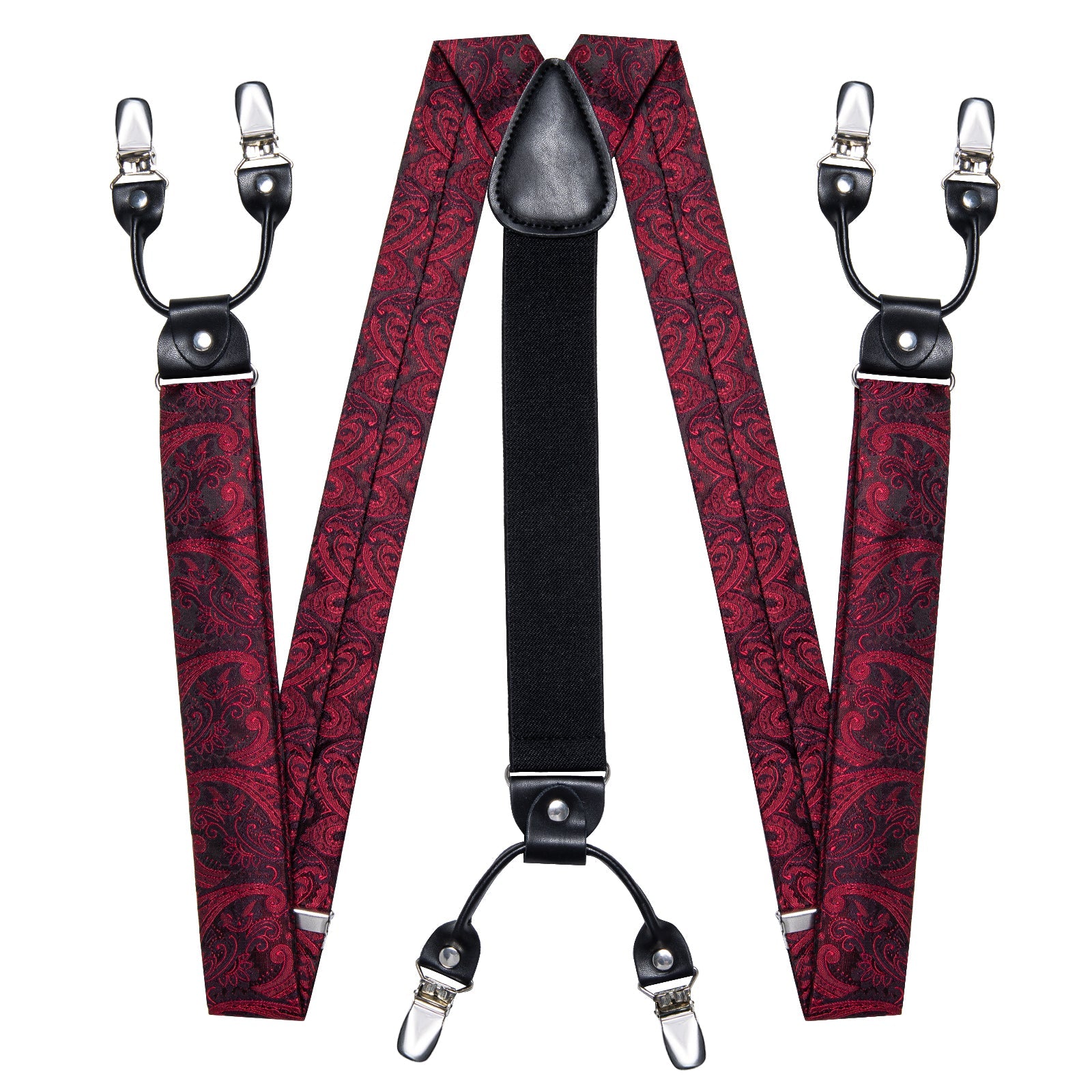 GentCrest Black Paisley Suspenders - Image 5
