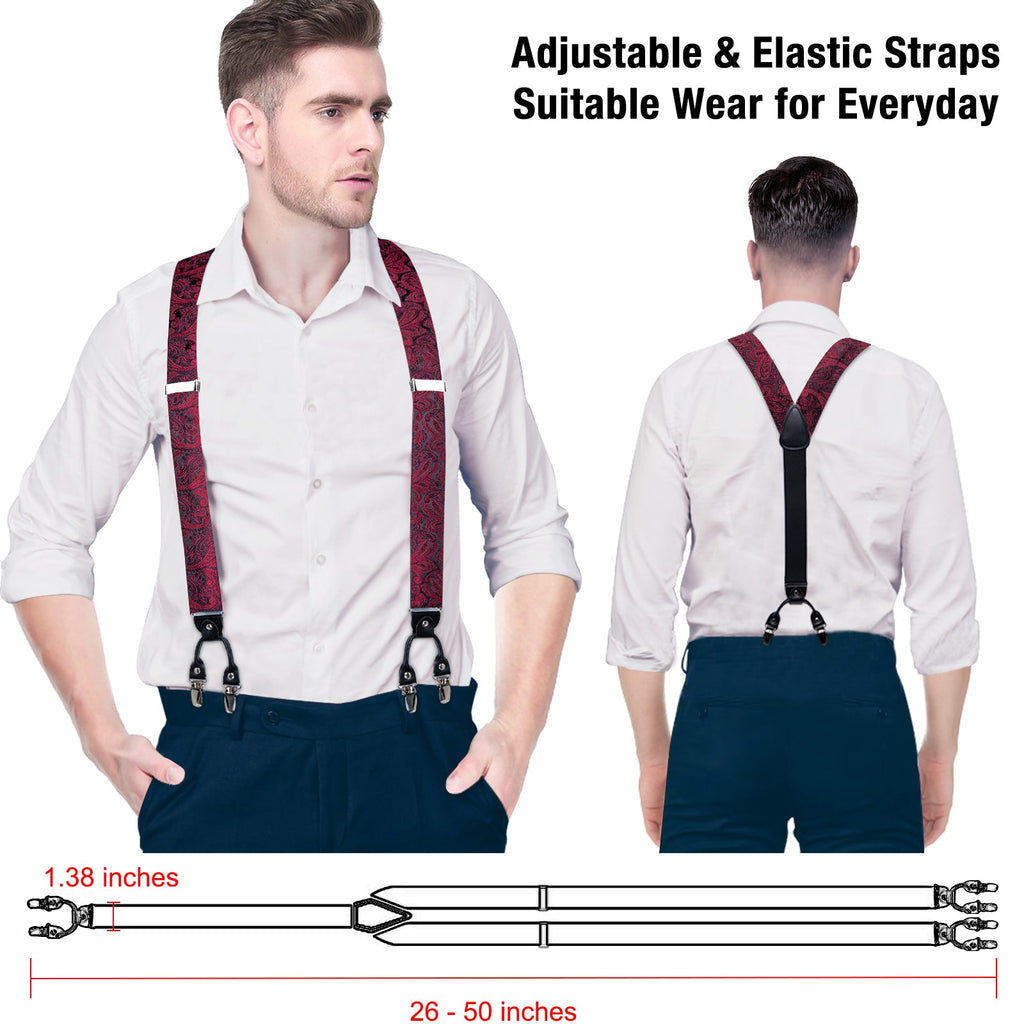 GentCrest Black Paisley Suspenders - Image 8