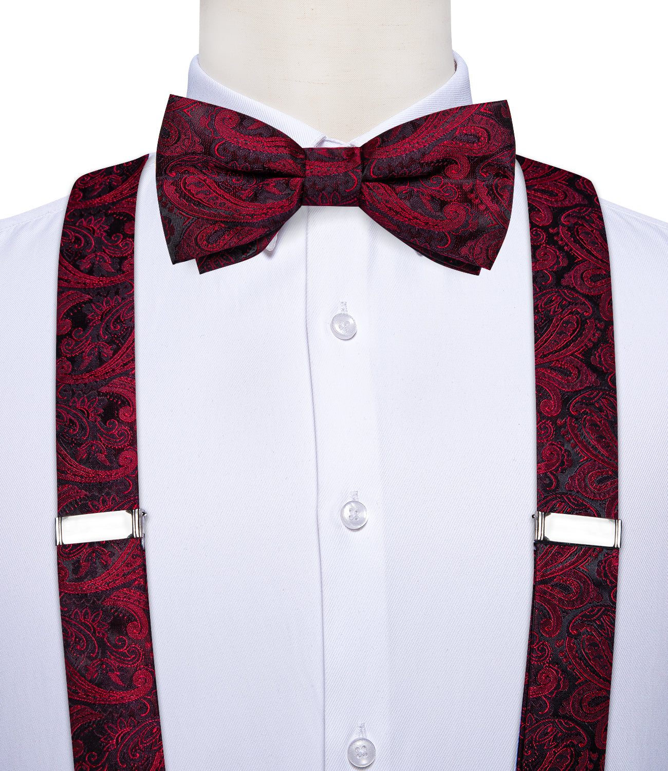 GentCrest Black Paisley Suspenders - Image 3