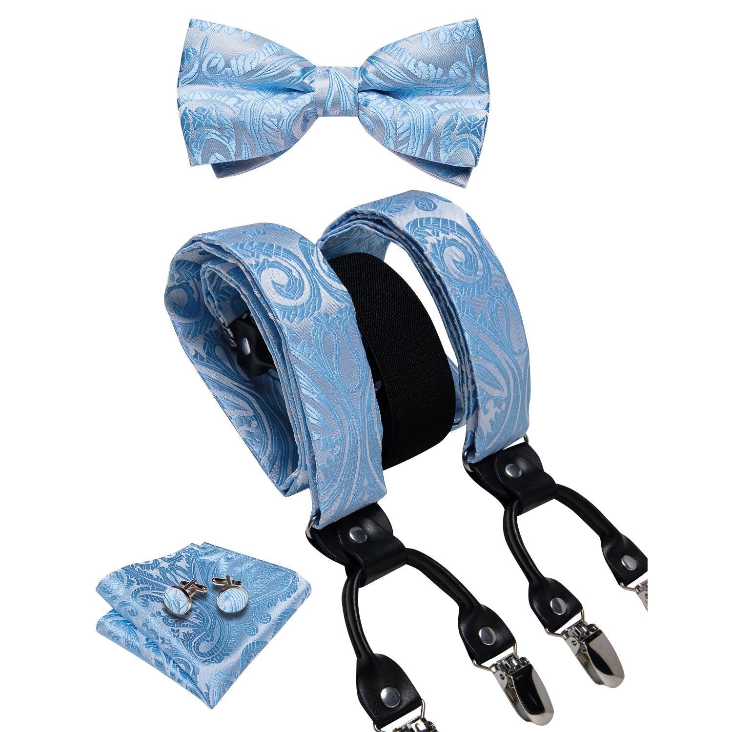 GentCrest Blue Paisley Suspenders - Image 1