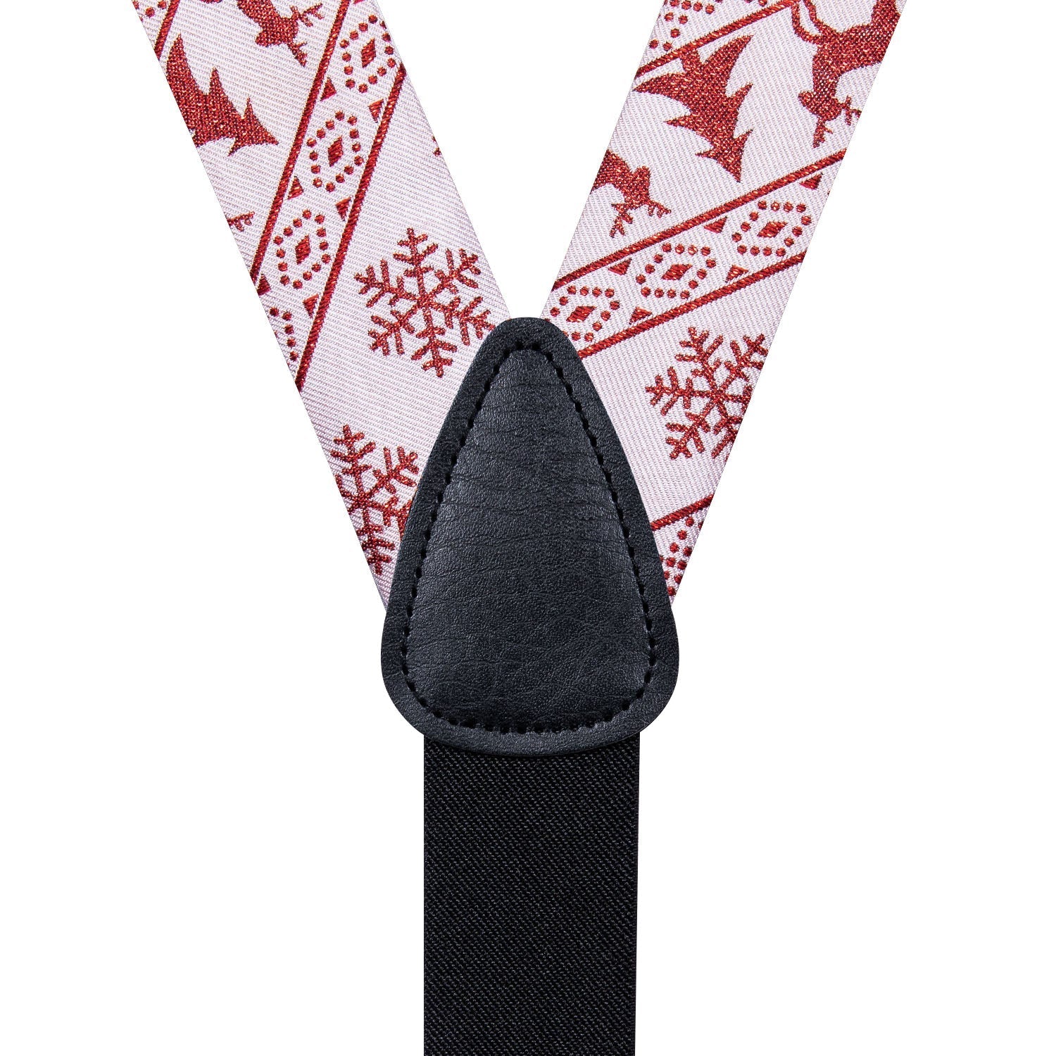 Ugly Christmas Sweater and Suspenders Set in White Bow Tie Set - GentCrest - View 3