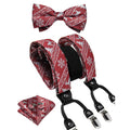 Ugly Christmas Sweater and Suspenders Set in Red Bow Tie Set - GentCrest