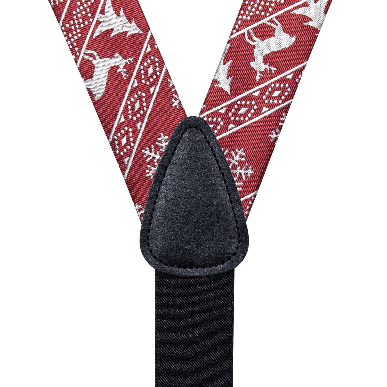 Ugly Christmas Sweater and Suspenders Set in Red Bow Tie Set - GentCrest - View 3