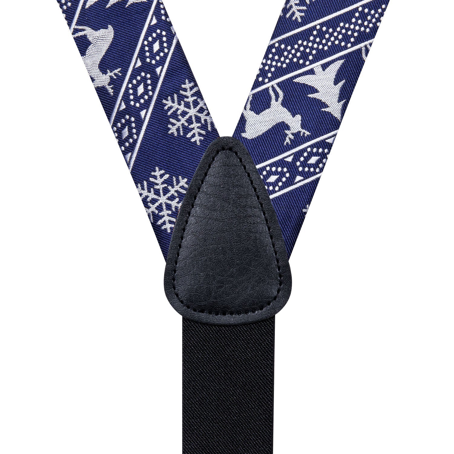 Ugly Christmas Sweater and Suspenders Set in Blue Bow Tie Set - GentCrest - View 3