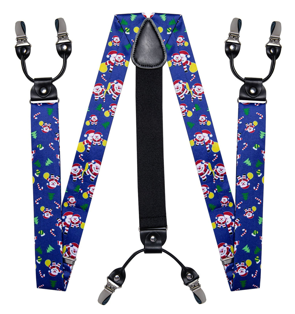 Christmas Decorations and Suspenders Set in Blue Bow Tie Set - GentCrest - View 4