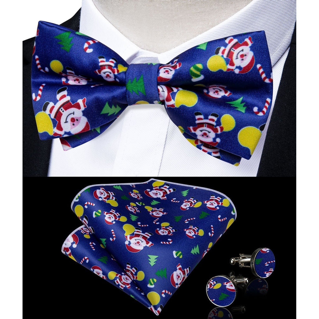 Christmas Decorations and Suspenders Set in Blue Bow Tie Set - GentCrest - View 2