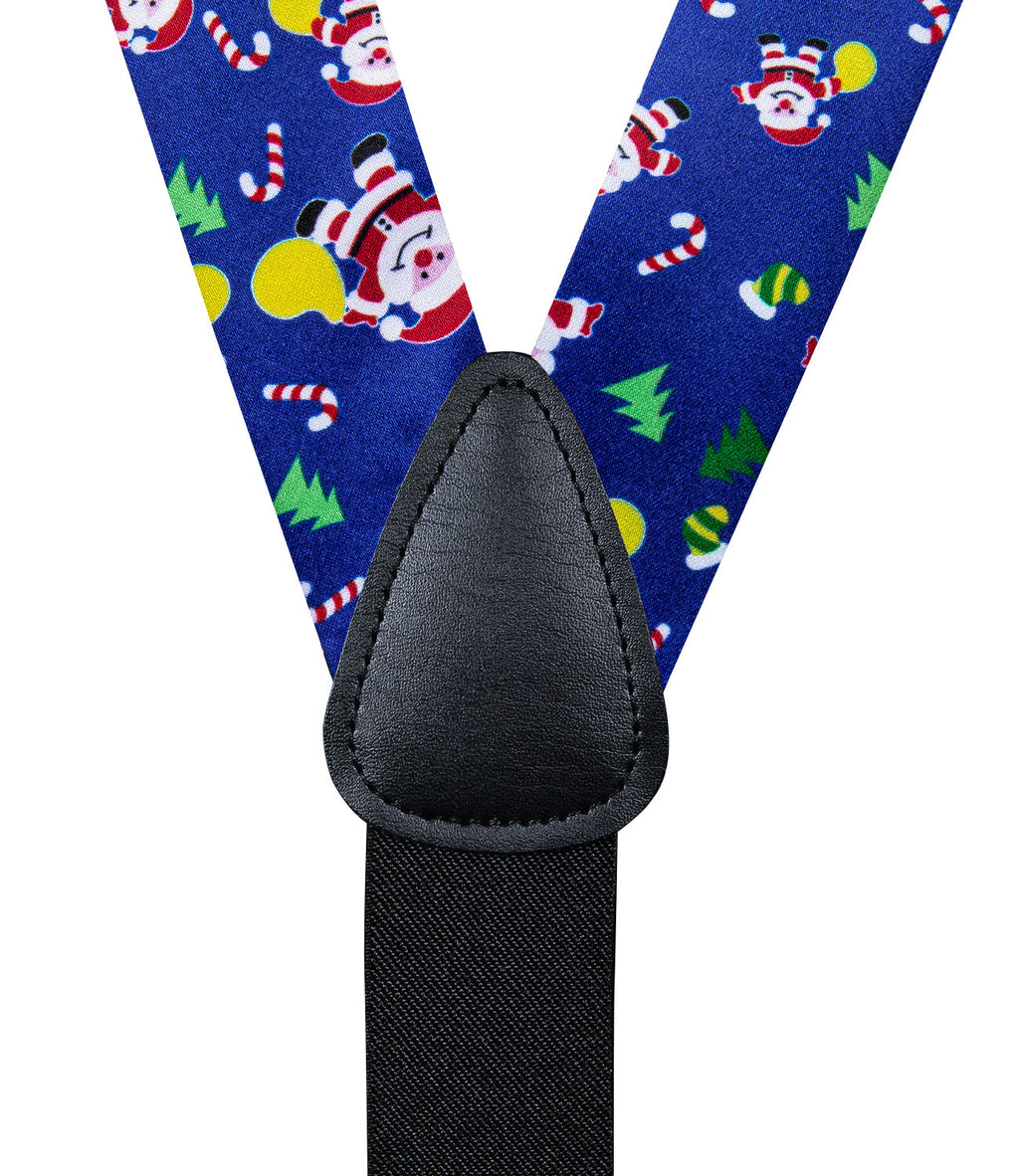 Christmas Decorations and Suspenders Set in Blue Bow Tie Set - GentCrest - View 3