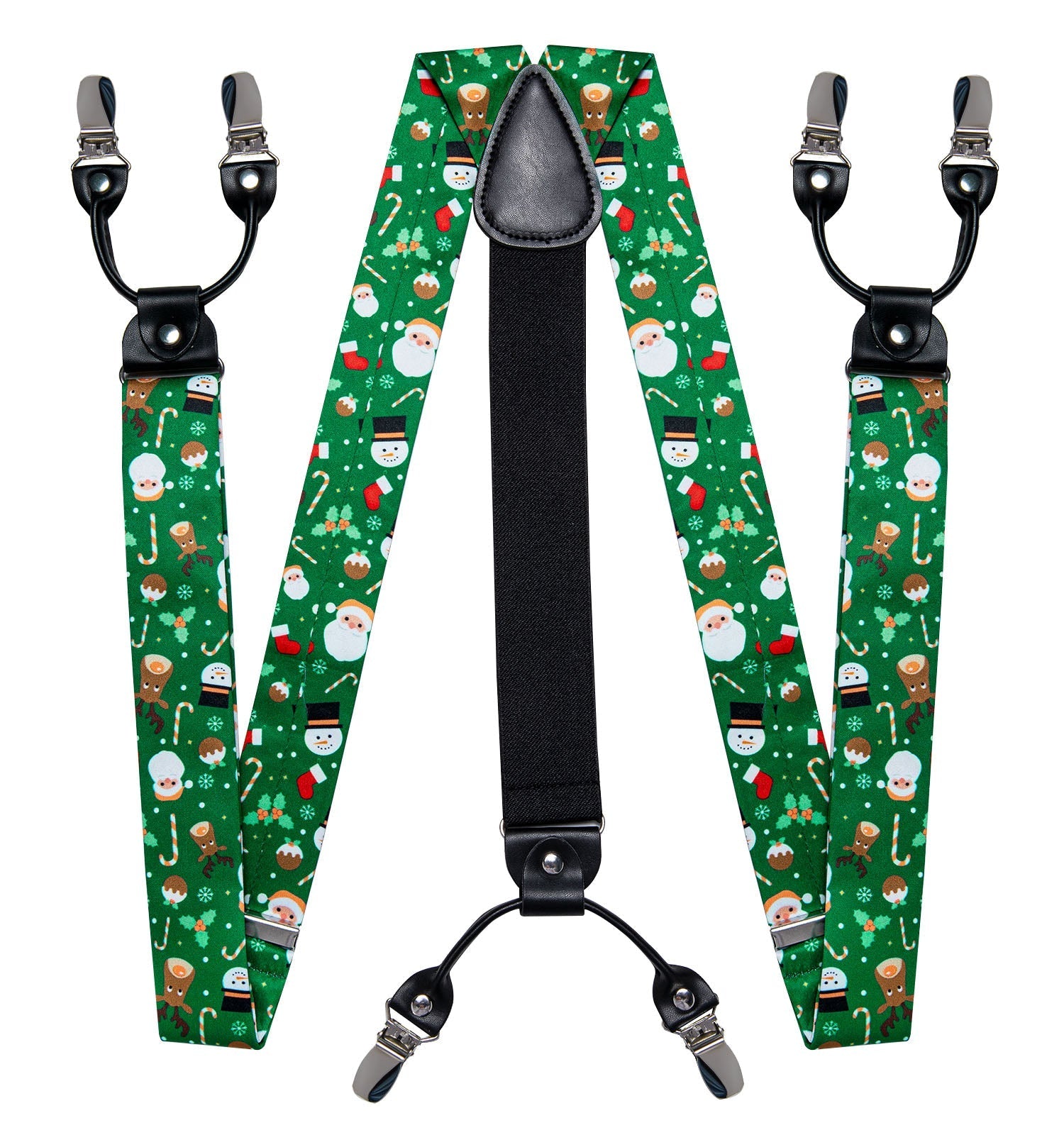 Christmas Decorations and Suspenders Set in Green Bow Tie Set - GentCrest - View 4