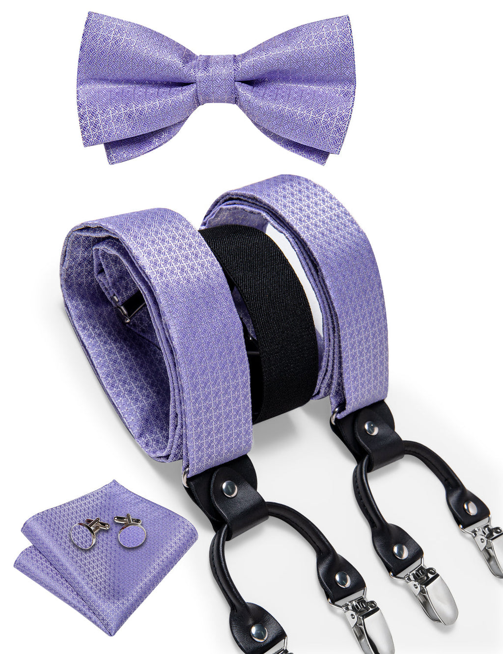 GentCrest Red Geometric Suspenders - Image 1