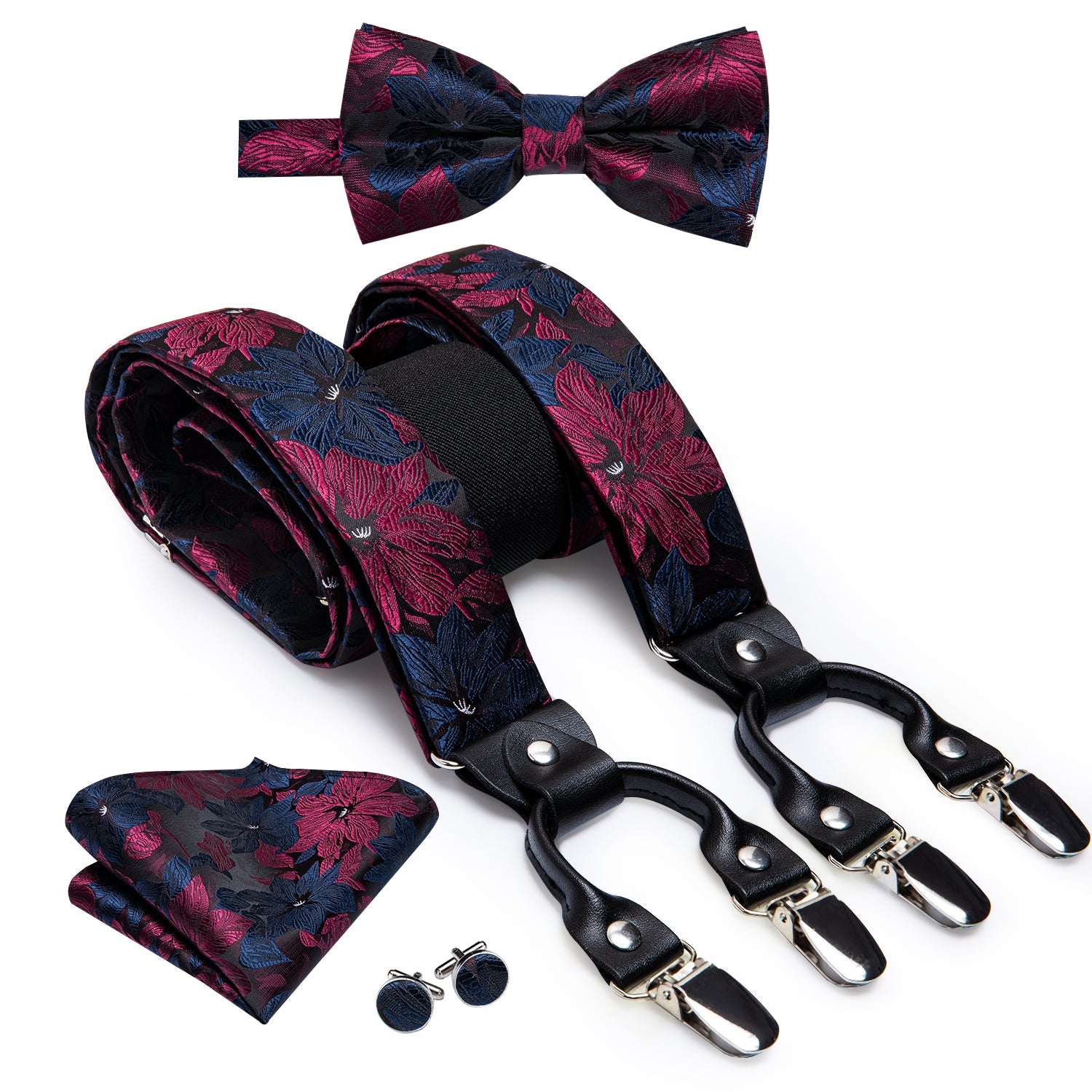 GentCrest Blue Floral Suspenders - Image 3