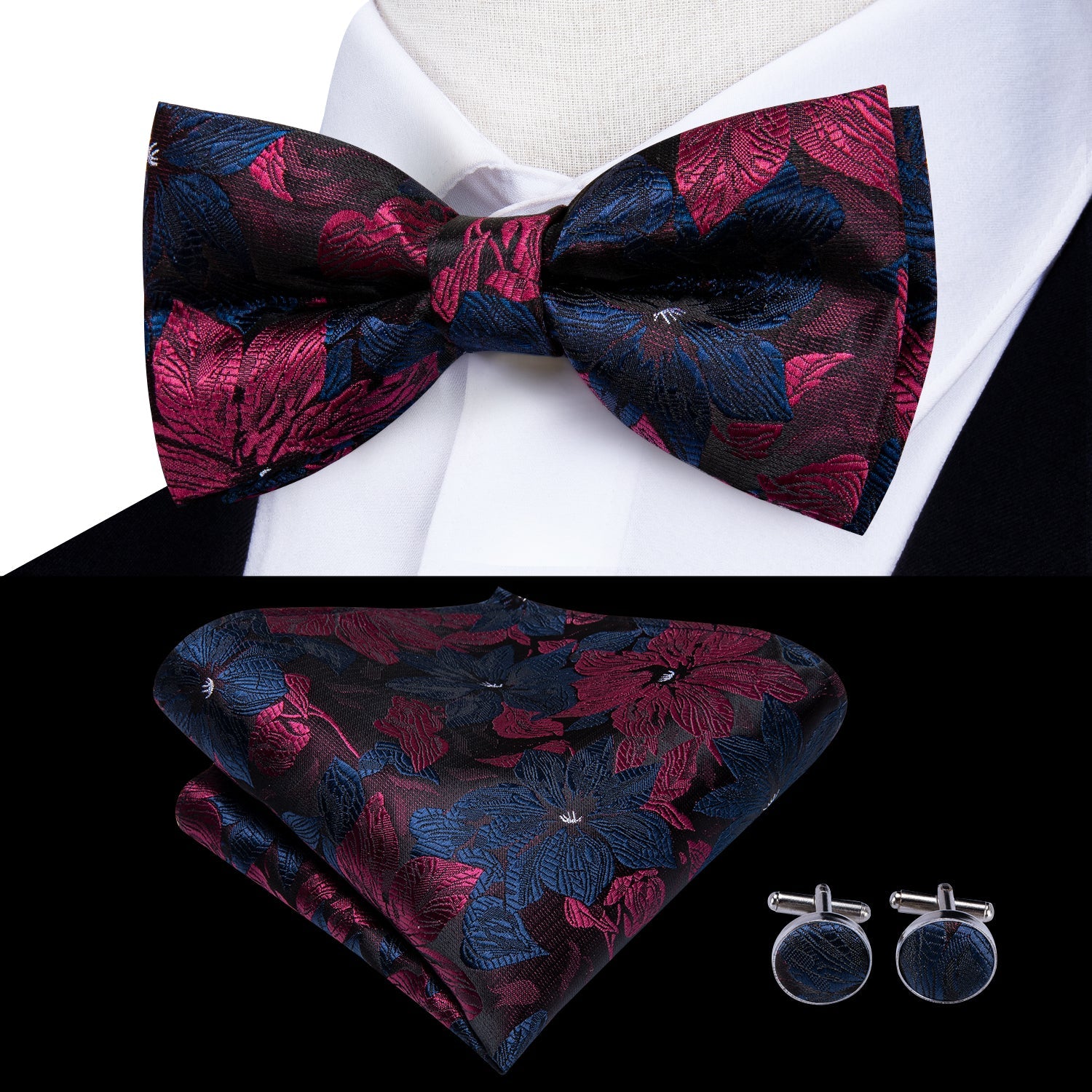 GentCrest Blue Floral Suspenders - Image 4
