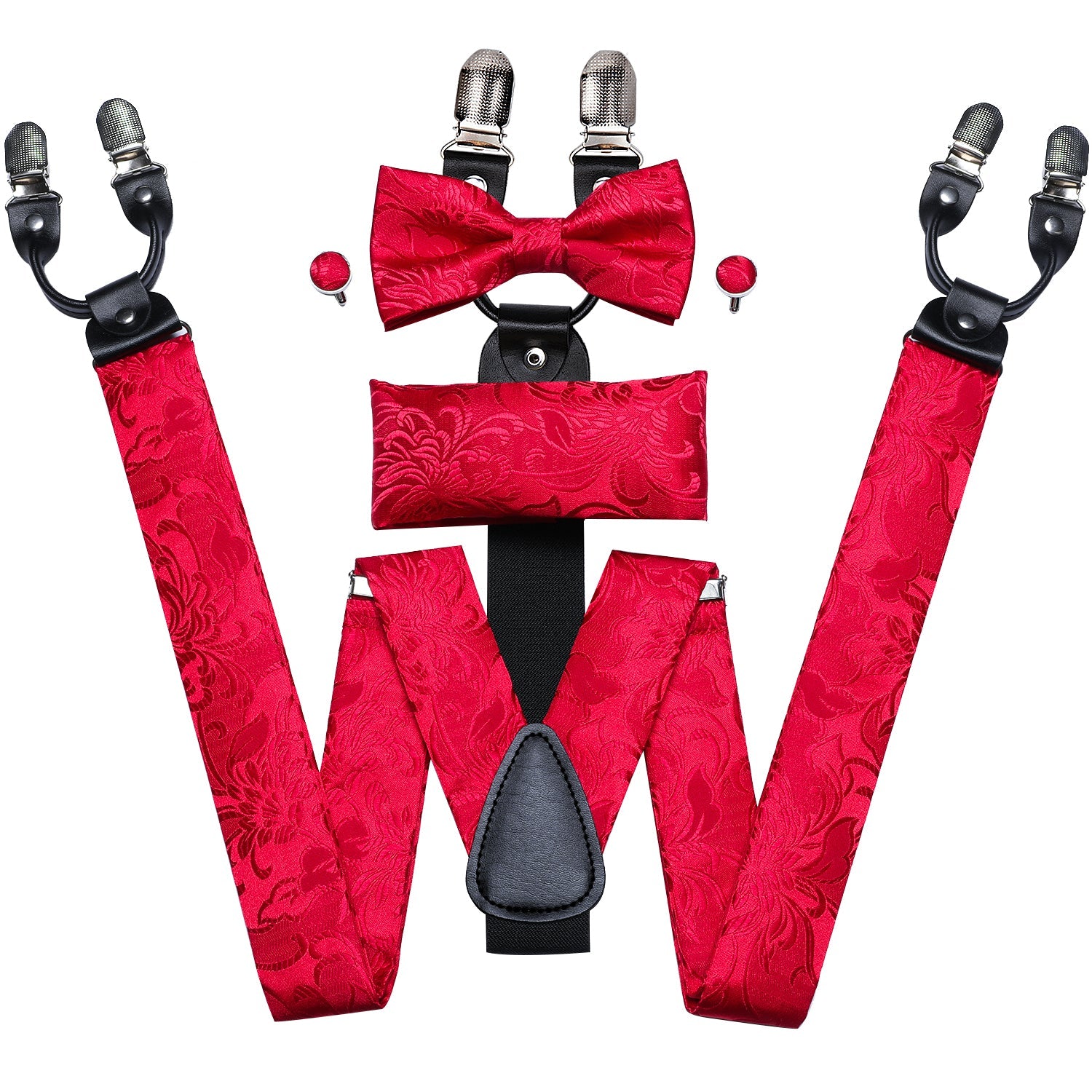 GentCrest Red Floral Suspenders - Image 2