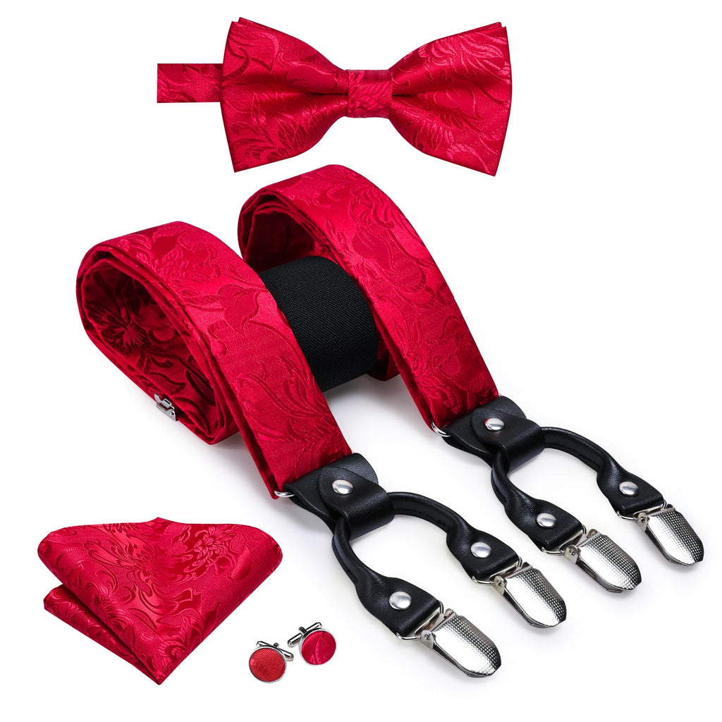 GentCrest Red Floral Suspenders - Image 3