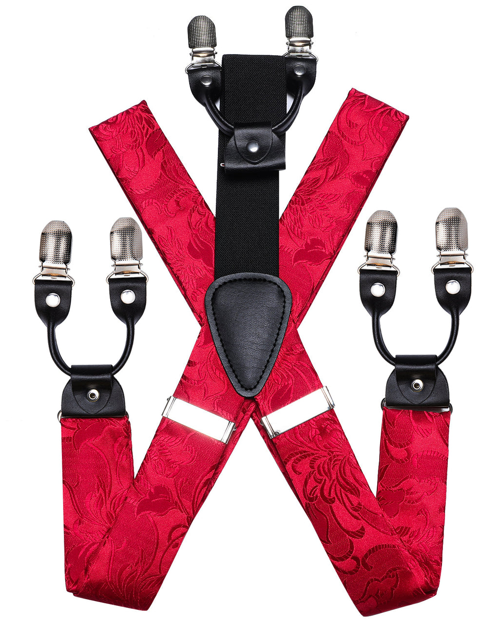 GentCrest Red Floral Suspenders - Image 7