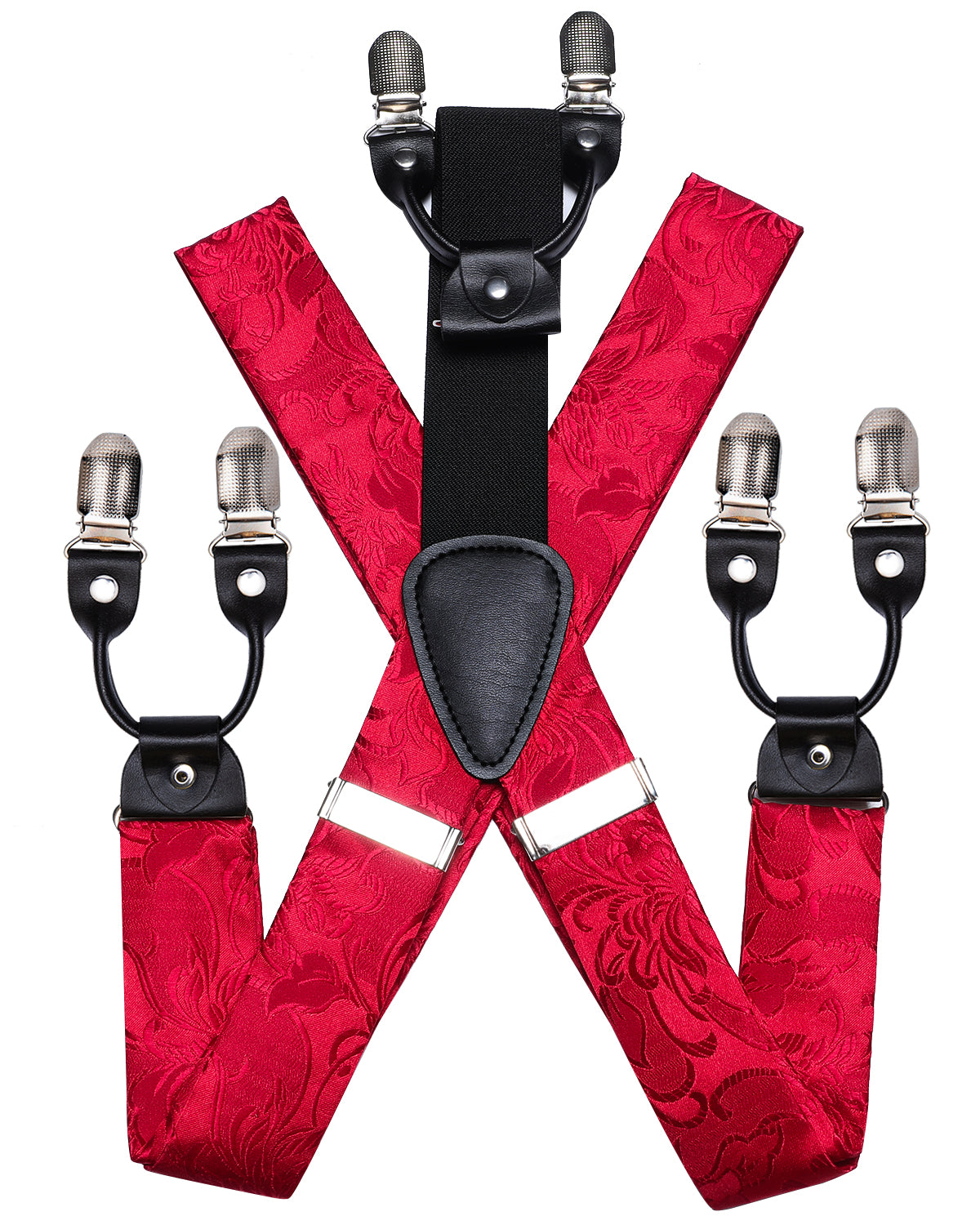 GentCrest Red Floral Suspenders - Image 7