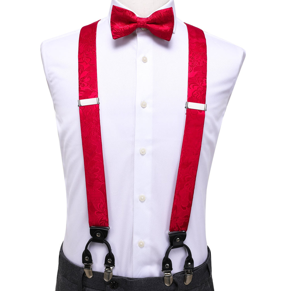 GentCrest Red Floral Suspenders - Image 1