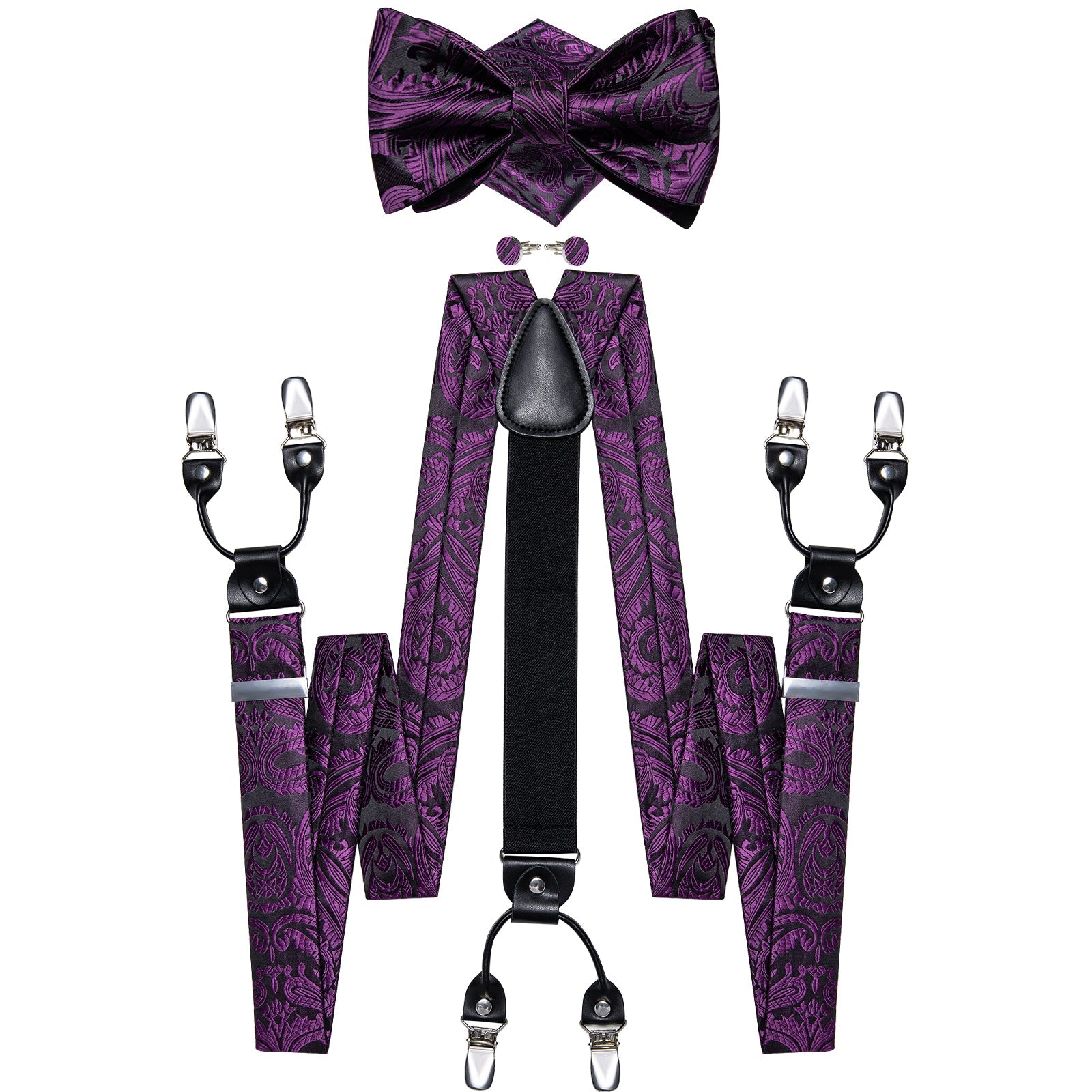 GentCrest Black Paisley Suspenders - Image 1