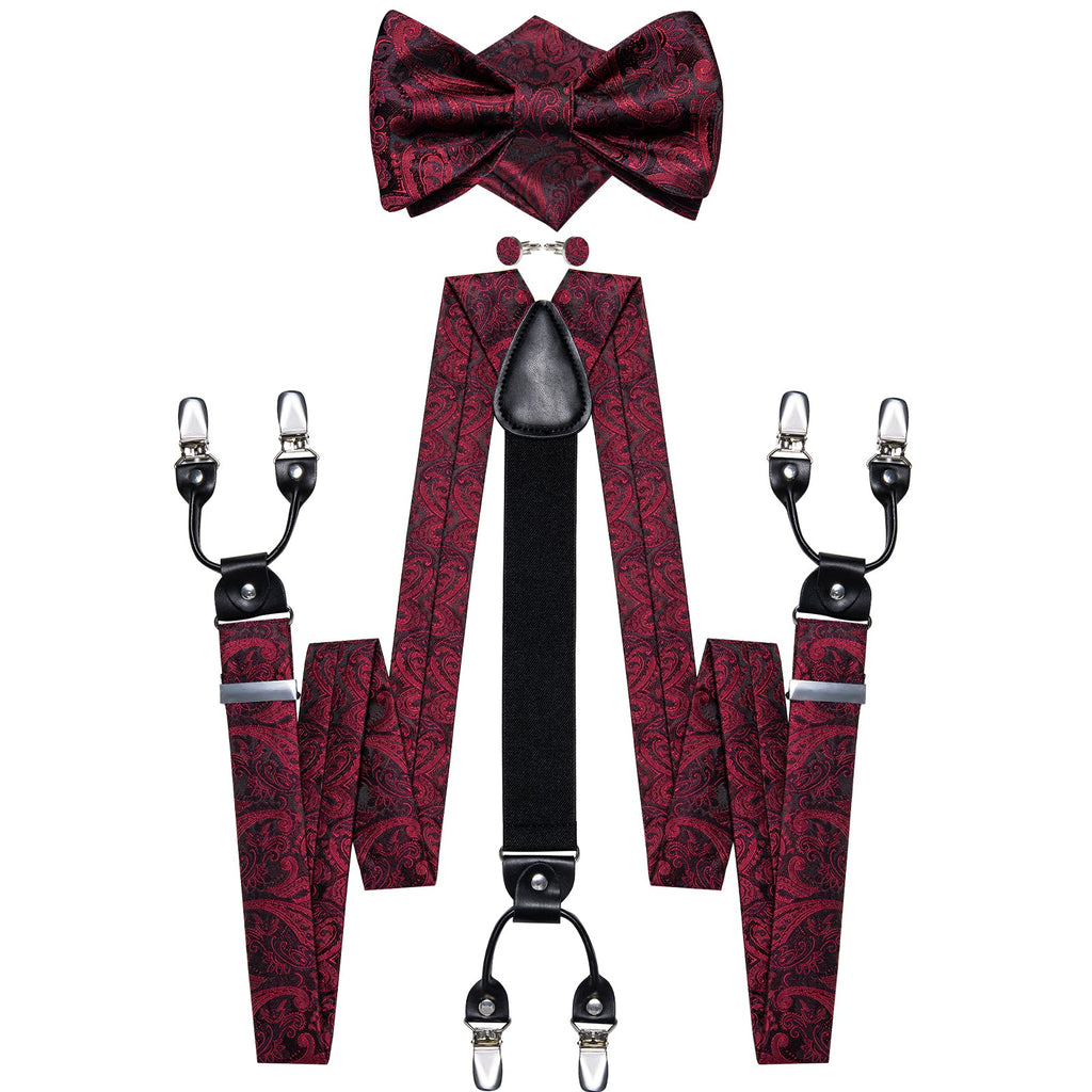 GentCrest Black Paisley Suspenders - Image 1