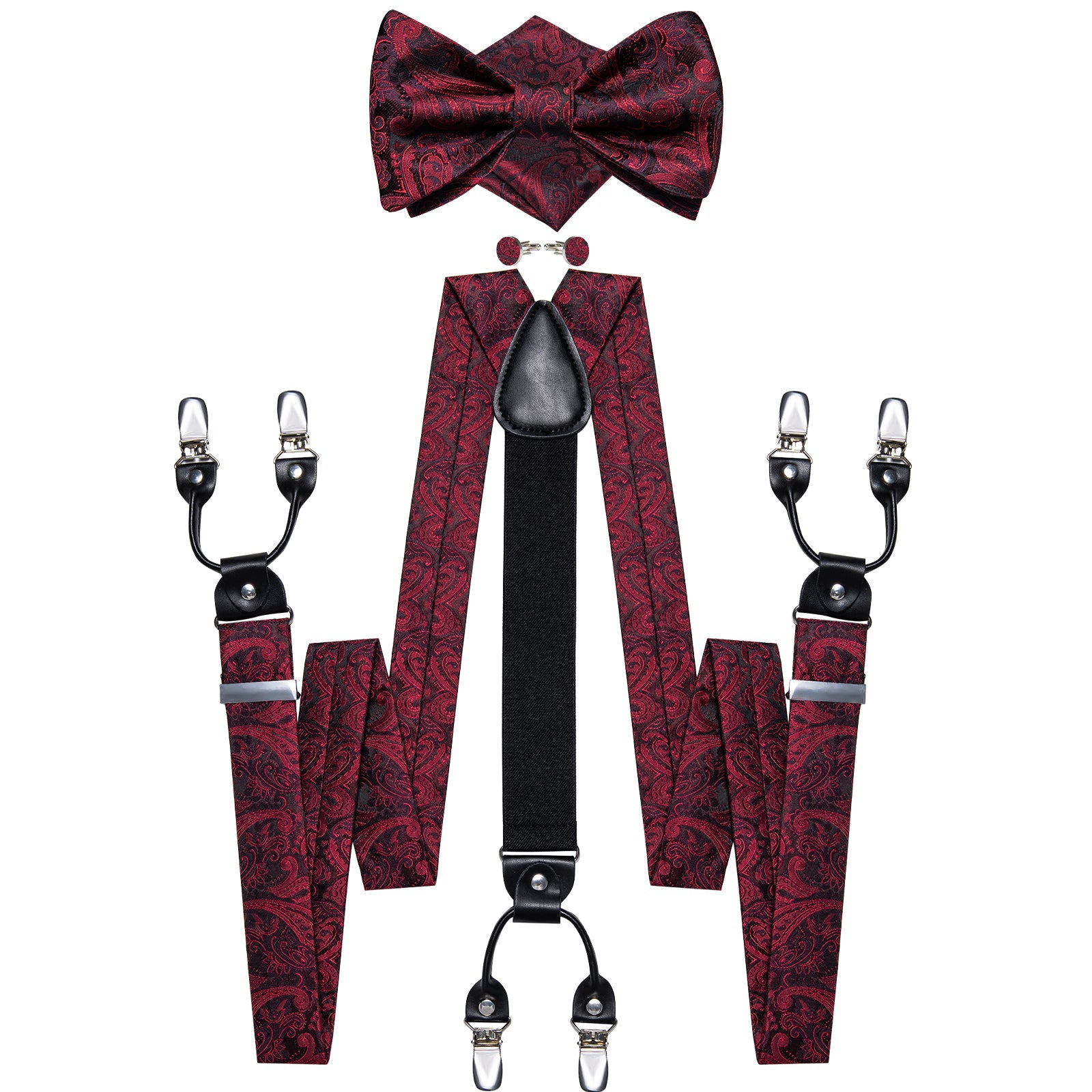 GentCrest Black Paisley Suspenders - Image 1