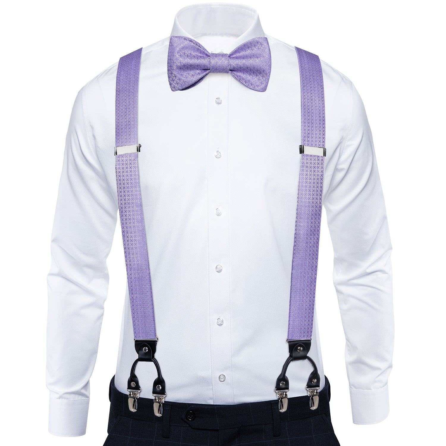 GentCrest Blue Geometric Suspenders - Image 1