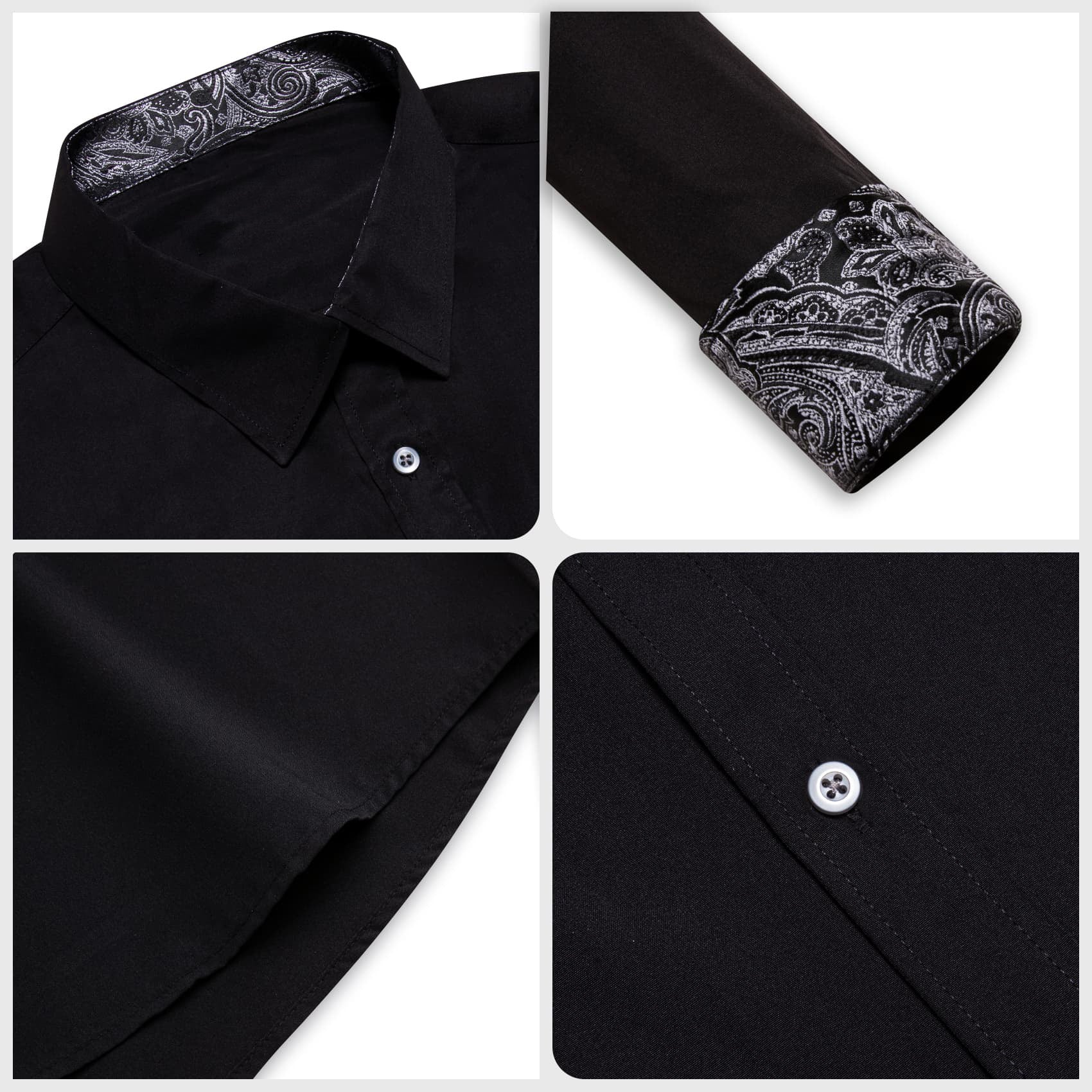 GentCrest Black Splicing Shirt - Image 4