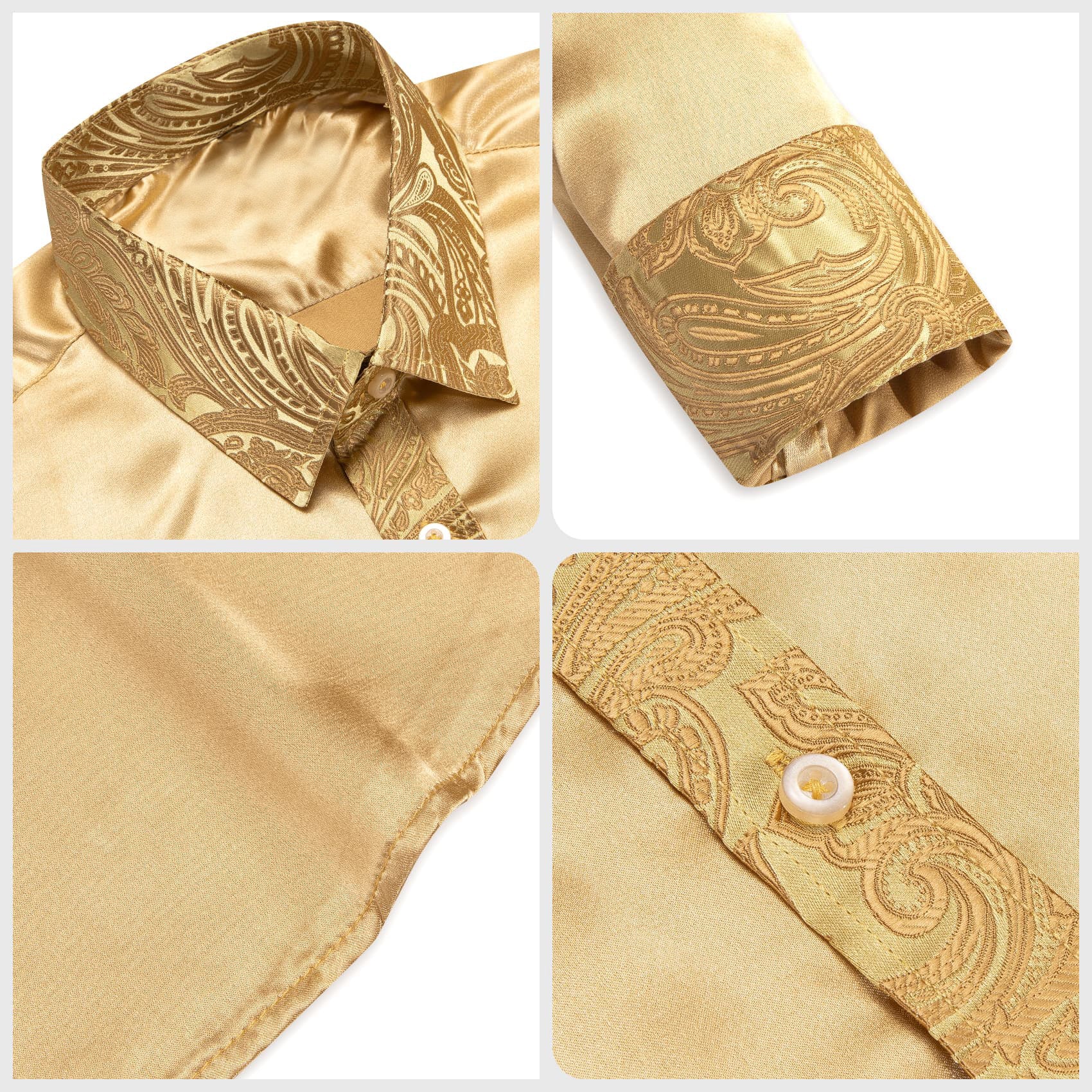 GentCrest Yellow Paisley Shirt - Image 5