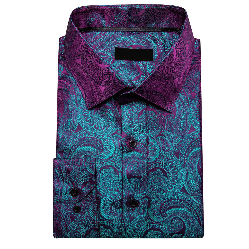 GentCrest Purple Paisley Shirt - Image 5