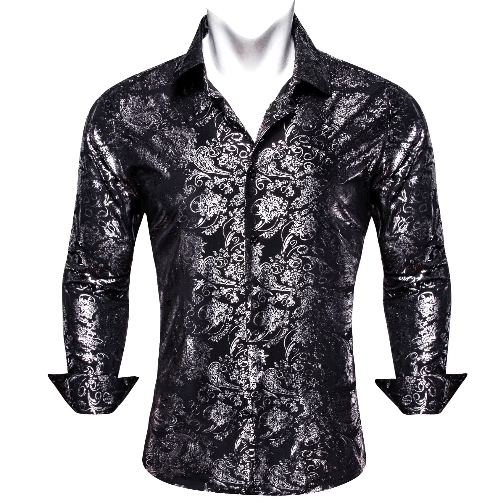GentCrest Black Floral Shirt - Image 4