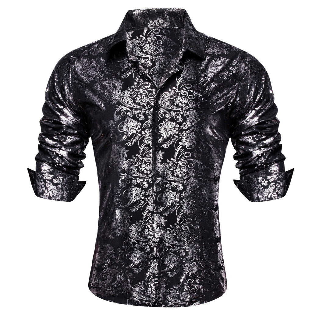 GentCrest Black Floral Shirt - Image 1